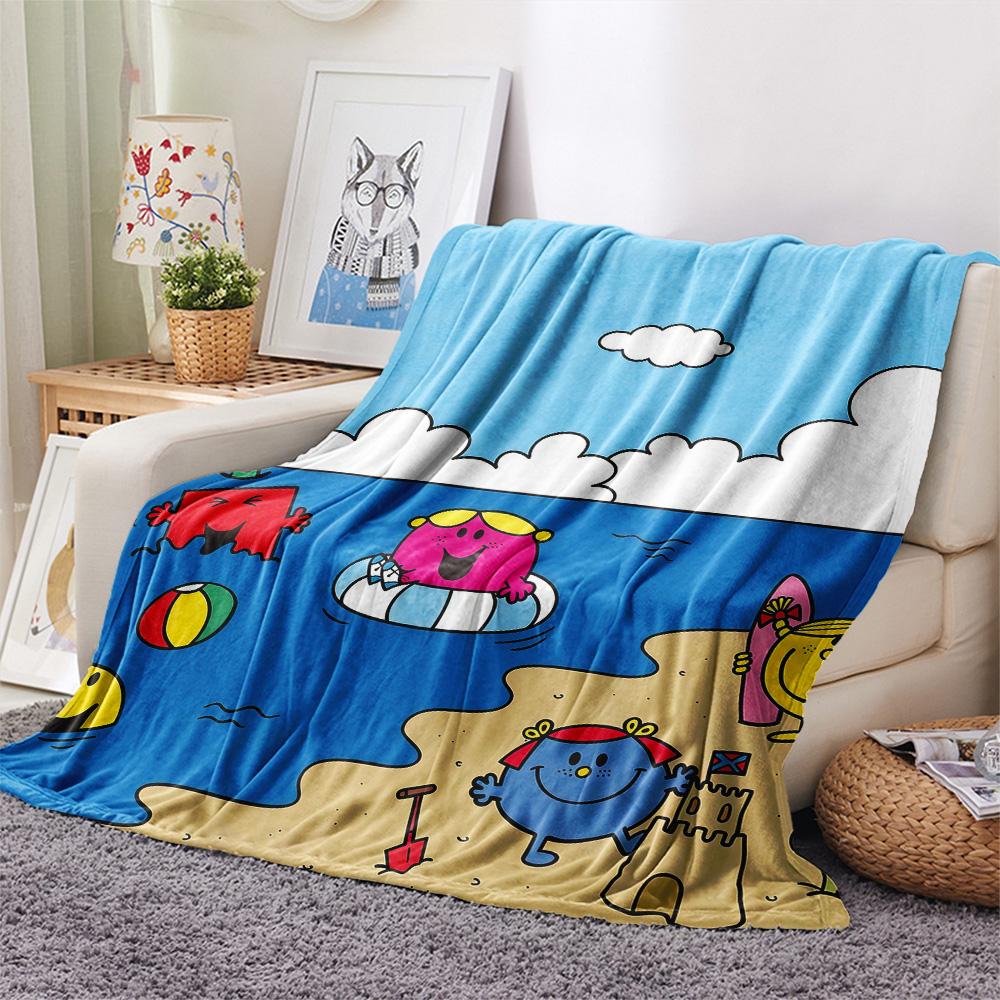 Mr. Men and Little Miss2 Flannel Blanket, High quality Comfortable for All Seasons, Home Decor, Warmth and Comfort