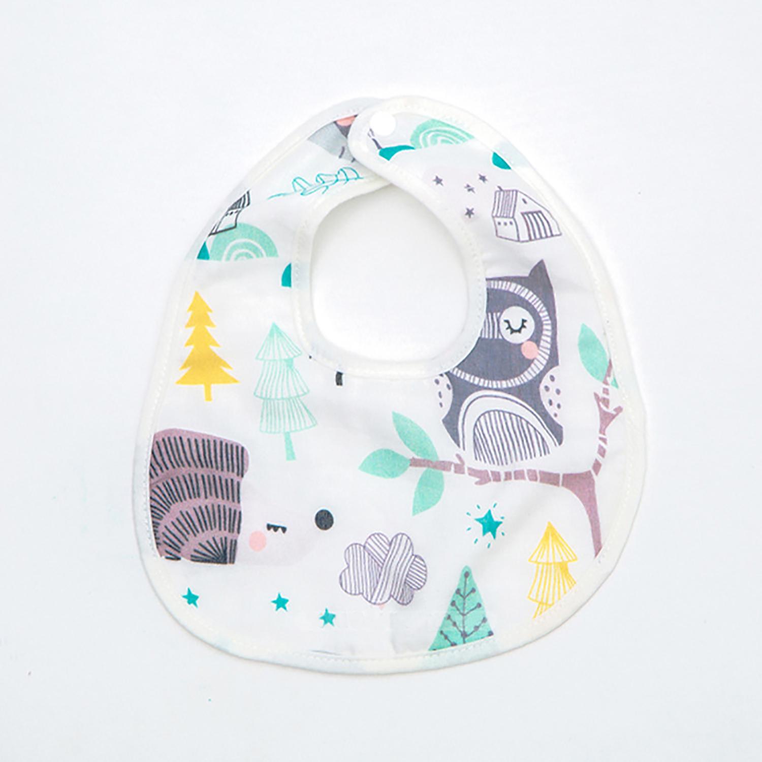 

Kids Toddler s Soft Cotton 6 Layers Saliva Towel Bibs with Snap Closure 10.2 7.9 White#0
