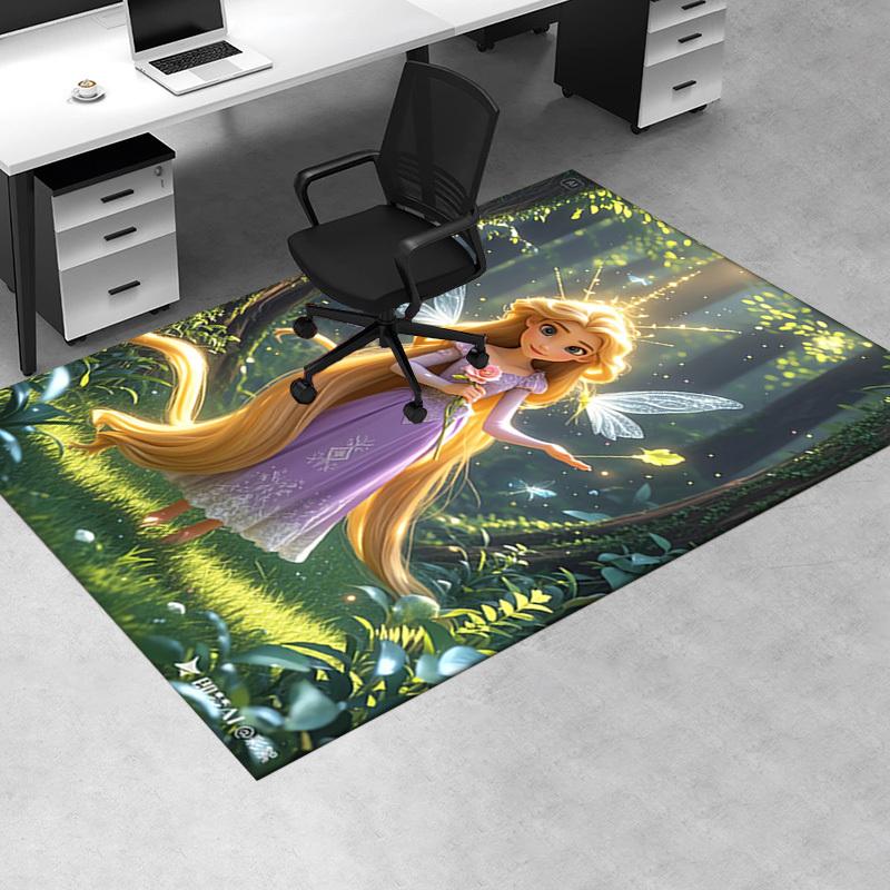 3D Printed Fairy Tale,Princess,Rapunzel Anti-Slip Rug - Machine Washable Office Rug for Living Room, Bedroom, Office - Multiple Sizes