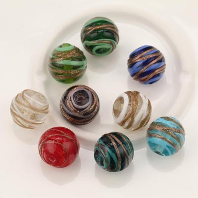10ks 14mm Kulaté Tvar klubka Ručně vyráběné Lampwork Skleněné Volné Korálky Pro Výrobu Šperků Příslušenství DIY Řemeslné Potřeby