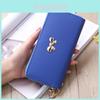 Luxueux Portefeuille Clutch Zippé pour Femme en Cuir Long Porte-Cartes Étui