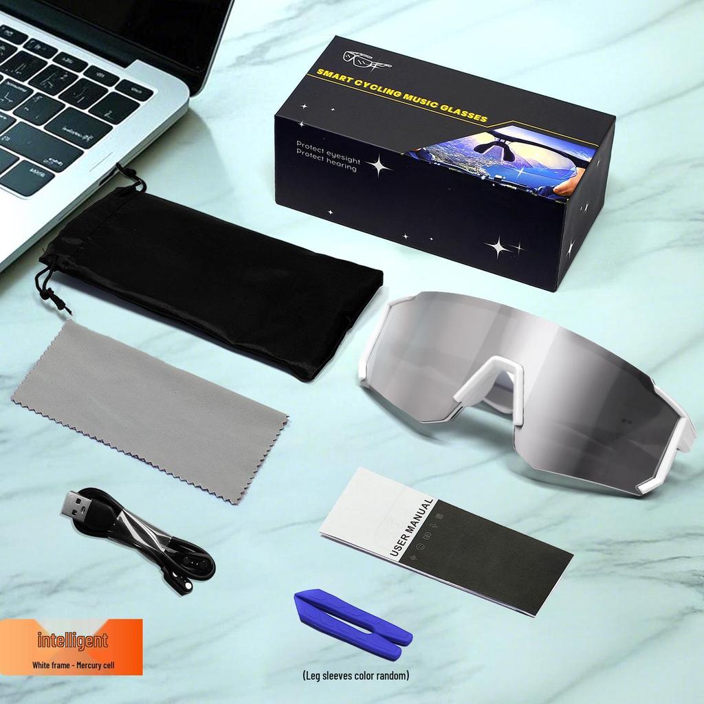Smart Color-Changing Bluetooth Sports Glasses with UV Protection for Cycling and Mountaineering