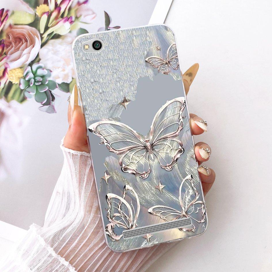 For Cover Xiaomi Redmi 4A 5A 4 4X Go Phone Case Popular Butterfly Flower Soft Slim Silicone Back Cover For Redmi4a Redmi4x Shell