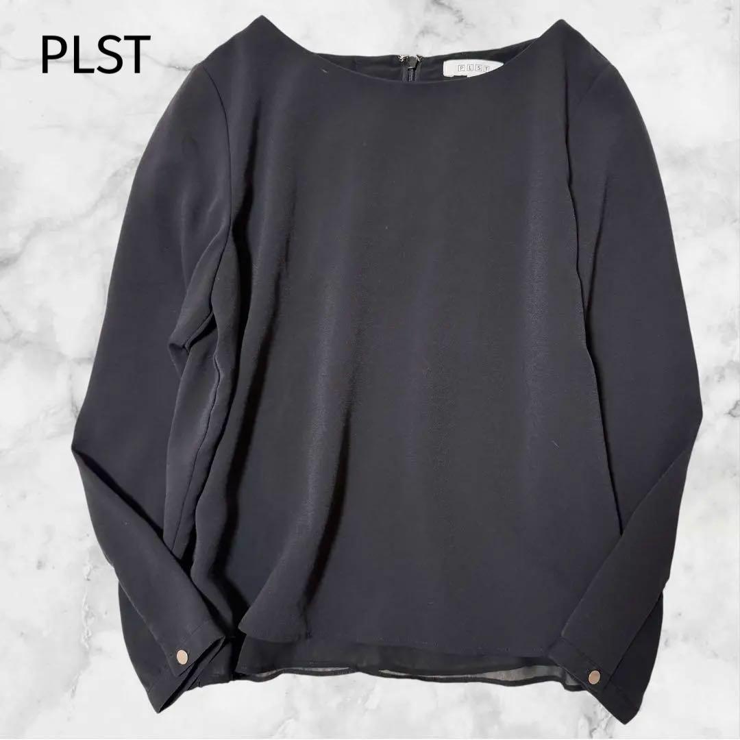 PLSTPLASTE [S] Sheer shirt blouse back tuck elegant office