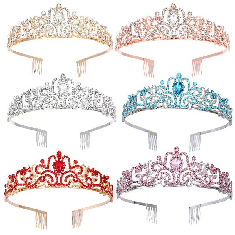 Crystal Diamond Bride Wedding Disc Hair Crown, Birthday Headwear, Hair Accessories, Prom Crown Car Show Performance Headband