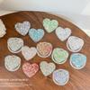 Korean Rhinestone Heart Shape Phone Holder with Magnetic Glitter Finger Ring