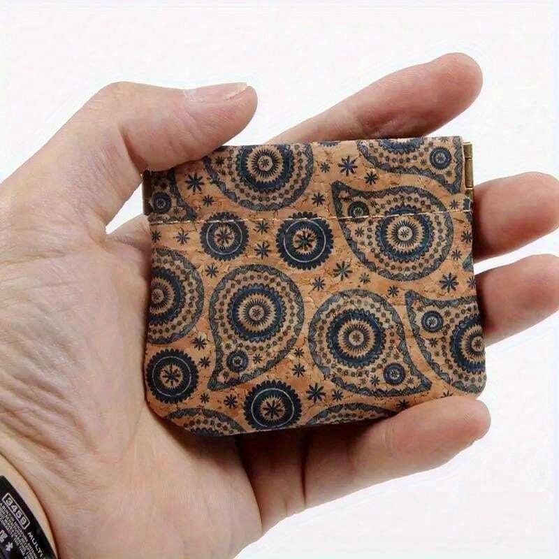 Floral Print Women Wallet Key Bag Cute Pouch Kiss Lock Lightweight Small Wallet Cute Bag Suitable For Daily Casual Suitable For Keys Earphones Storage