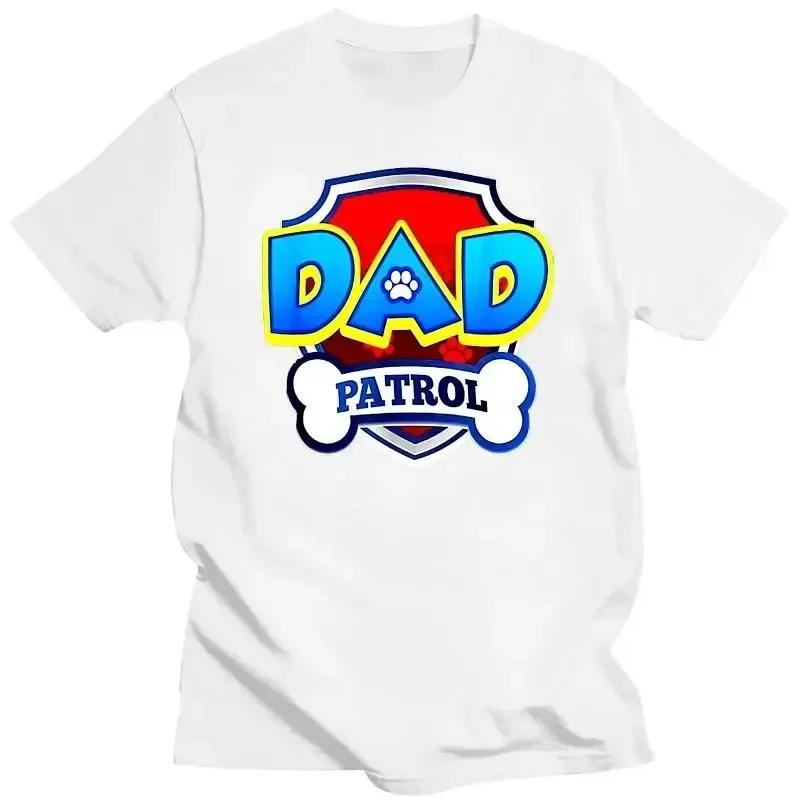 Roupa Masculina Camiseta Patrulha do Papai Cachorro Engraçado Presente Festa de Aniversário Camiseta Preta Tamanho P-3Xl Presente de Aniversário Camiseta