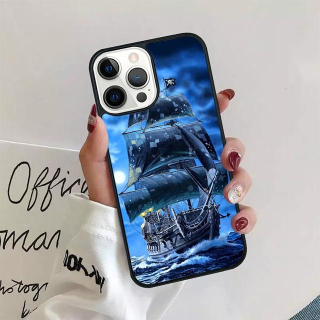 Sailing Pirate Ship Boat Phone Case Back Cover for iPhone 17 Air 16 15 14 13 11 12 Pro Max PlusS Shell Coque