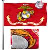 Marine Corps Flag 3x5 Outdoor Double Sided Embroidery - Sturdy 100% USMC Flag Thick and Well Sewn - US Marine Corps Flag Made of Heavy Duty Polyester