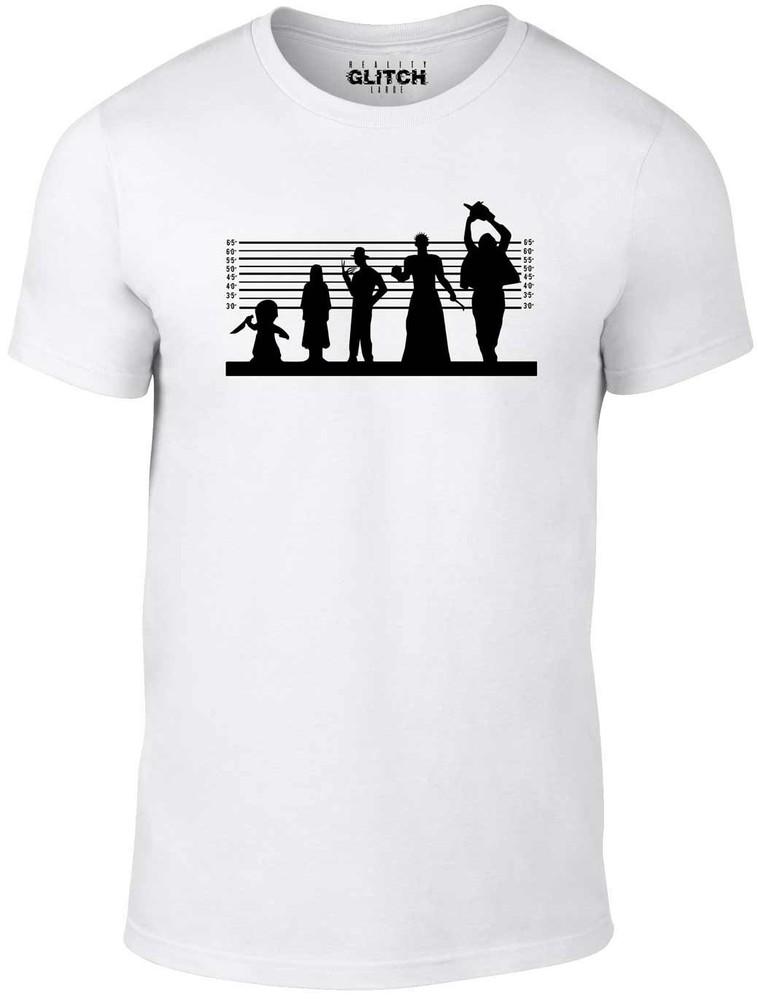 

Ужас Линия Мужская Футболка Смешная Бензопила Линия Опознания Страшный Хэллоуин XL