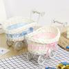 High Quality Hand-Woven Creative Small Cart 2 Styles Gift Imitation Rattan Woven Storage Flower Basket For Plant Home Wedding
