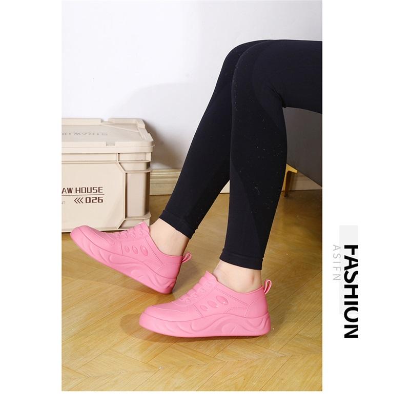 Damen Modische Outdoor Bequeme Leichte Rutschfeste Regenstiefel Küche Baustelle Dicksohlige Gummischuhe