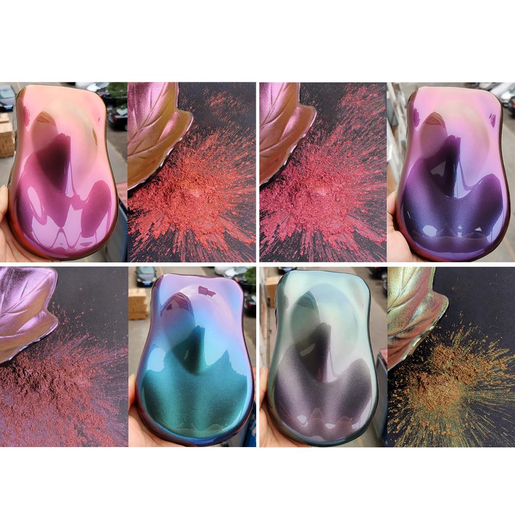 10g pulbere de pigment de cameleon pentru mașină, pigment care schimbă culoarea pentru decorarea mașinii, pulbere de pigment perlat, fard de ochi pentru unghii