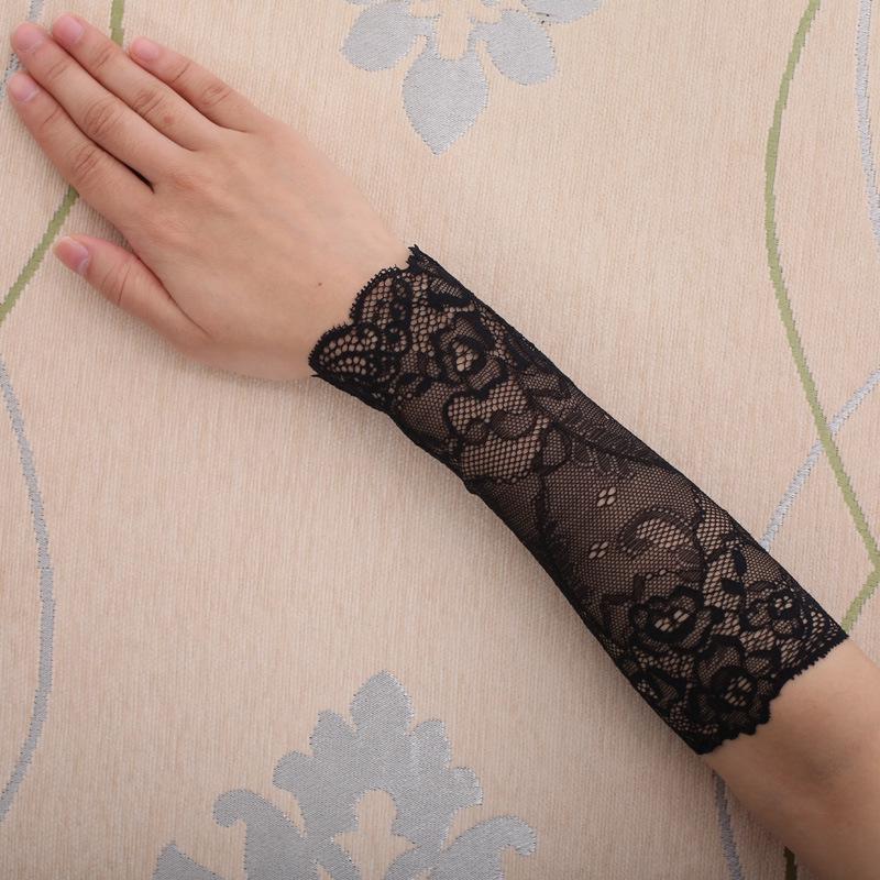 Summer Thin Lace Wrist Support - Women's Breathable Scar Cover Tattoo Sun Protection Gloves