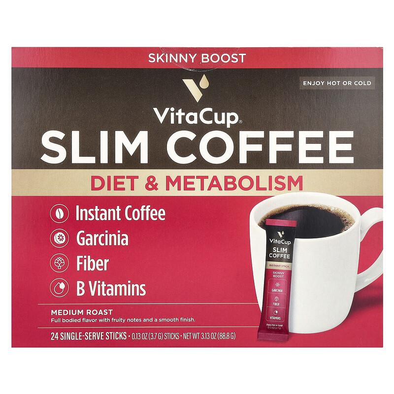 Café Instantané Léger, Torréfaction Moyenne, 24 Sachets Individuels, 0,13 oz (3,7 g) Chaque