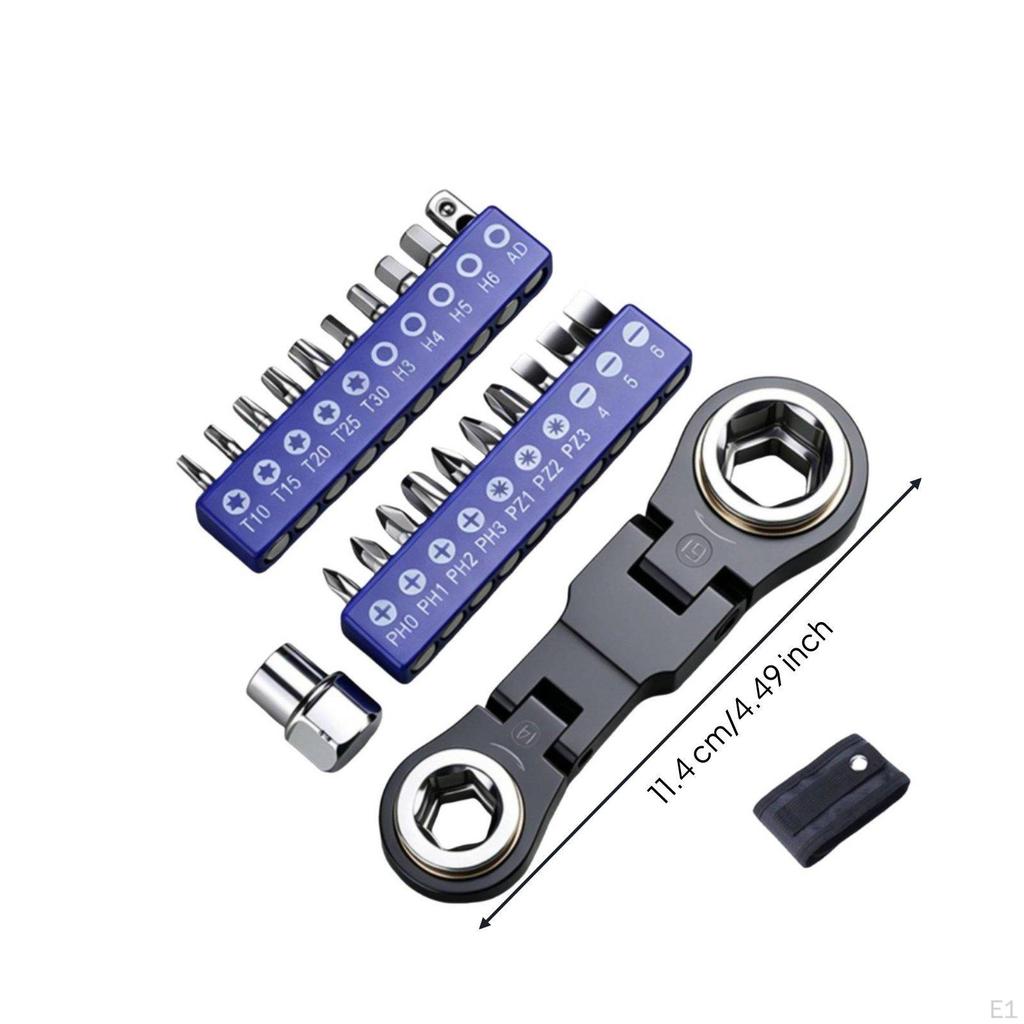 26 Pieces Mini Ratchet Bit Set Versatile Compact Wrench Fastener Driver Kit Ratcheting Screwdriver