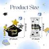 Black Gold Graduation Balloons Set, 6Pcs Aluminum Foil Balloons with Grad Cap & Diploma Designs, Graduation Party Supplies for a