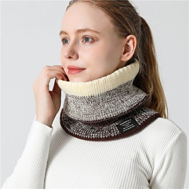 Knit Winter Ring Neck Scarves Women Men 2020 New Gradient Colored Warm