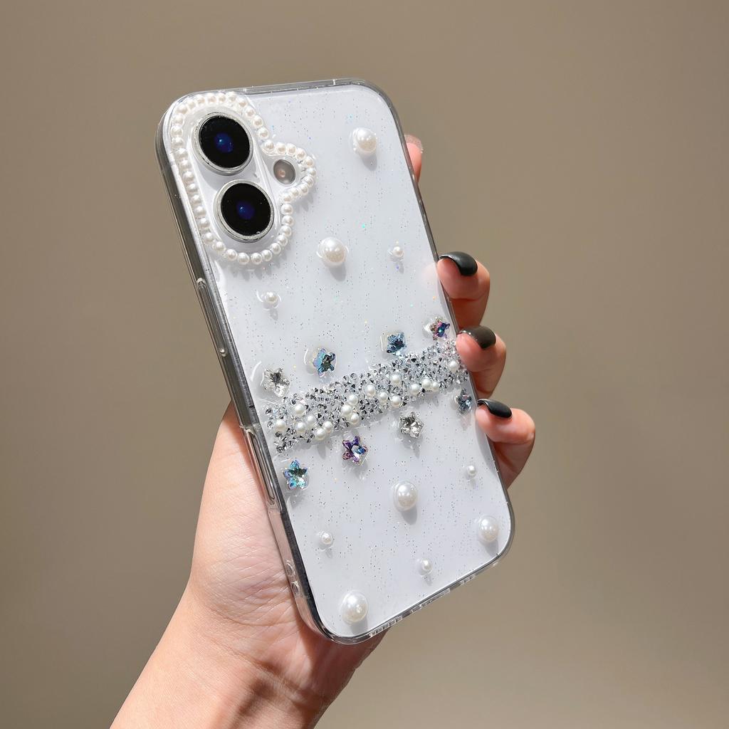 Fashion Applicable Apple 16 Mobile Phone Case Epoxy Pearl iPhone15Pro Color Star 14plus Case