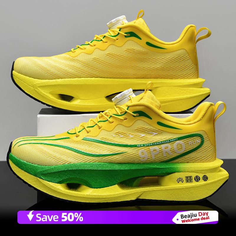 

Running Shoes Men Training Speciality Marathon Sports Breathable Lightweight Women s Comfortable Nonskid Leisure Sneakers 45 зелений