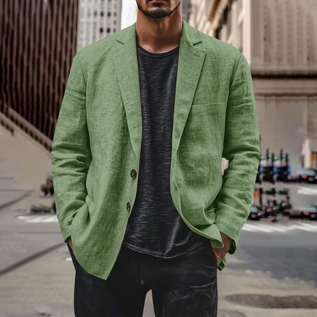 Men's Casual Fashion Jacket Solid Color Long Sleeve Jacket With Pockets