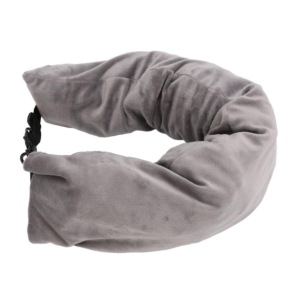 Travel Neck Pillow Stuffable with Adjustable Strap U Shape Soft Packable Fillable Travel Pillow Storage Bag Grey