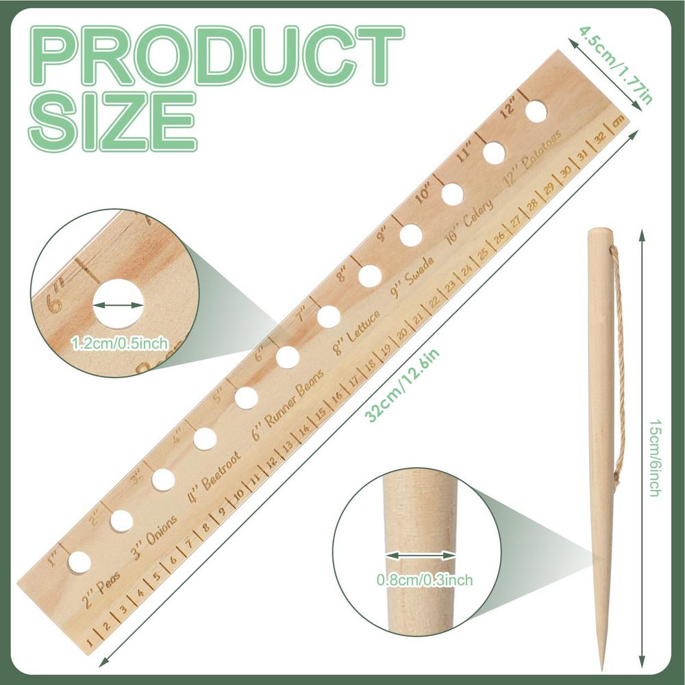 

Planting Ruler Set Seeding Garden Template Spacer Tool with Plant Dibber Spacing Template Accurate Gardening Tool Precise