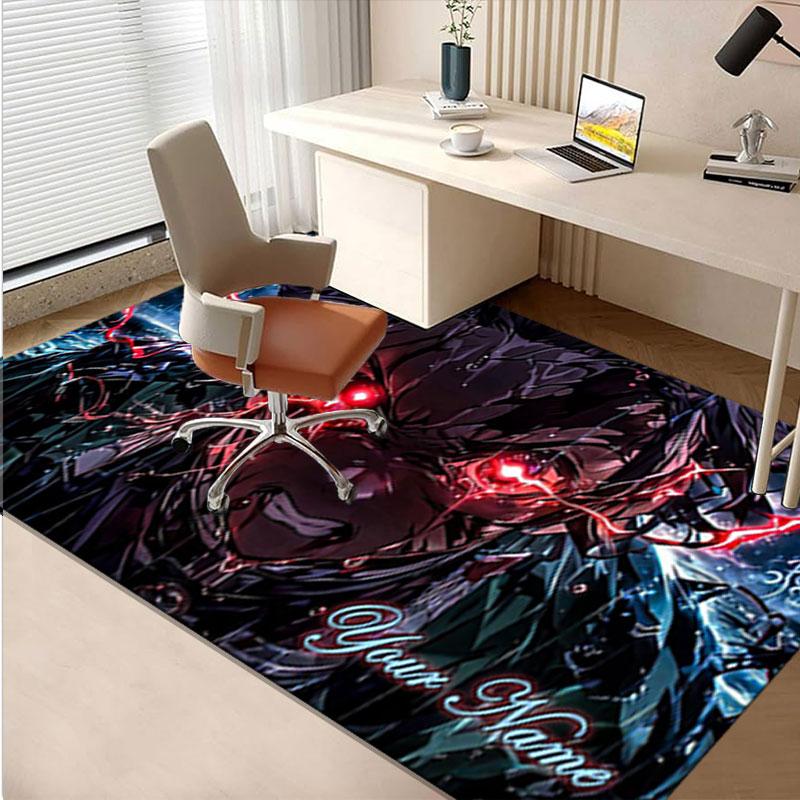 1PC Custom Name "Dark Power Awakening" Theme Floor Mat Ideal for Living Room, Game Rooms, Office, Bedroom,Floor Mat Playful Design