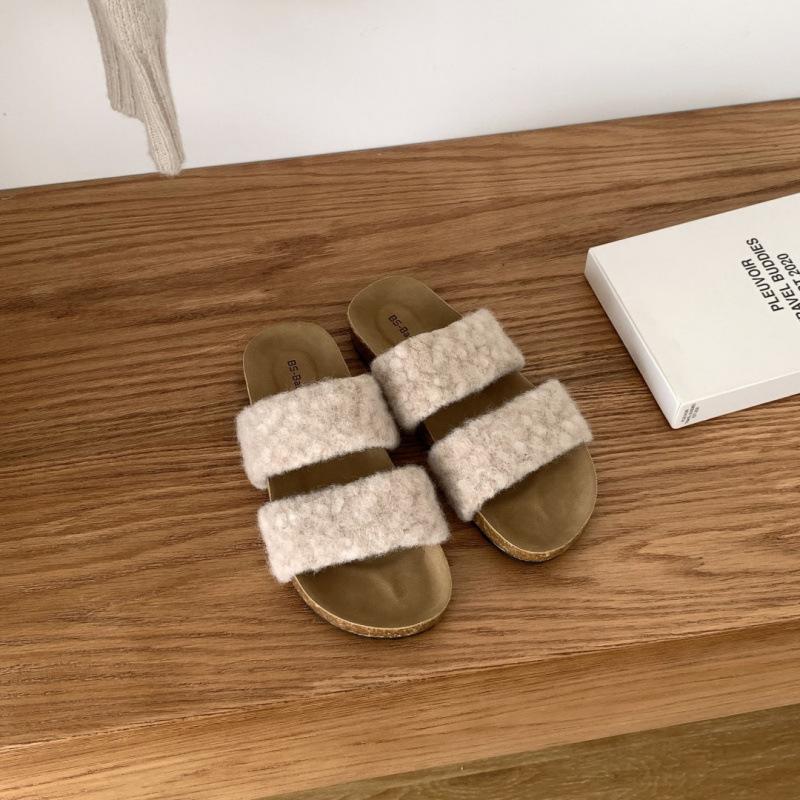 Soft Bottom Fluffy Slippers Women Wear Autumn and Winter 2025 New Internet Celebrity Muffin Bottom Piled Thick Bottom Cotton Drag Lazy Tide