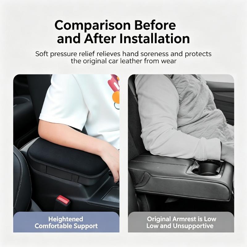 Plush Car Center Console Armrest Cover Extra Thick Padding For Enhances Support And Fatigue Relief Armrest Pad