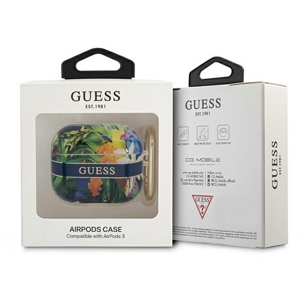 Guess Gua3Hhflb Airpods 3 Cover Niebieski/Blue Flower Strap Collection