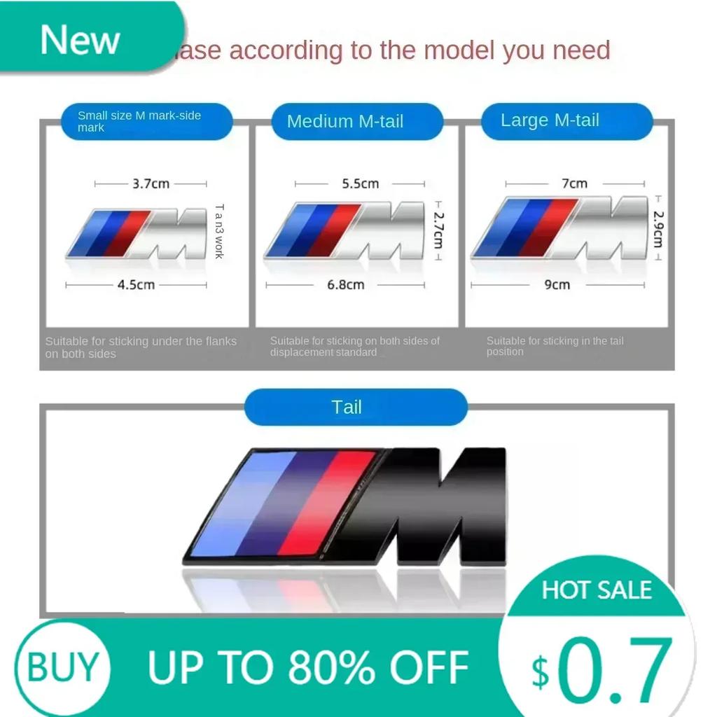 New 2025 BMW M LOGO Fender Emblem Badge Rear Trunk Badge For 1 3 5 7 Series X1 X3 X5 X6 M Sports Sticker Car Accessories St