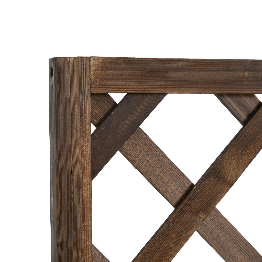 Garden Planter With Trellis 45L Raised Bed For Climbing Plants Vines Flowers Outdoor Planter Box For Patio 72.5 X 31.5 X 149.5 Cm Carbonised Finish