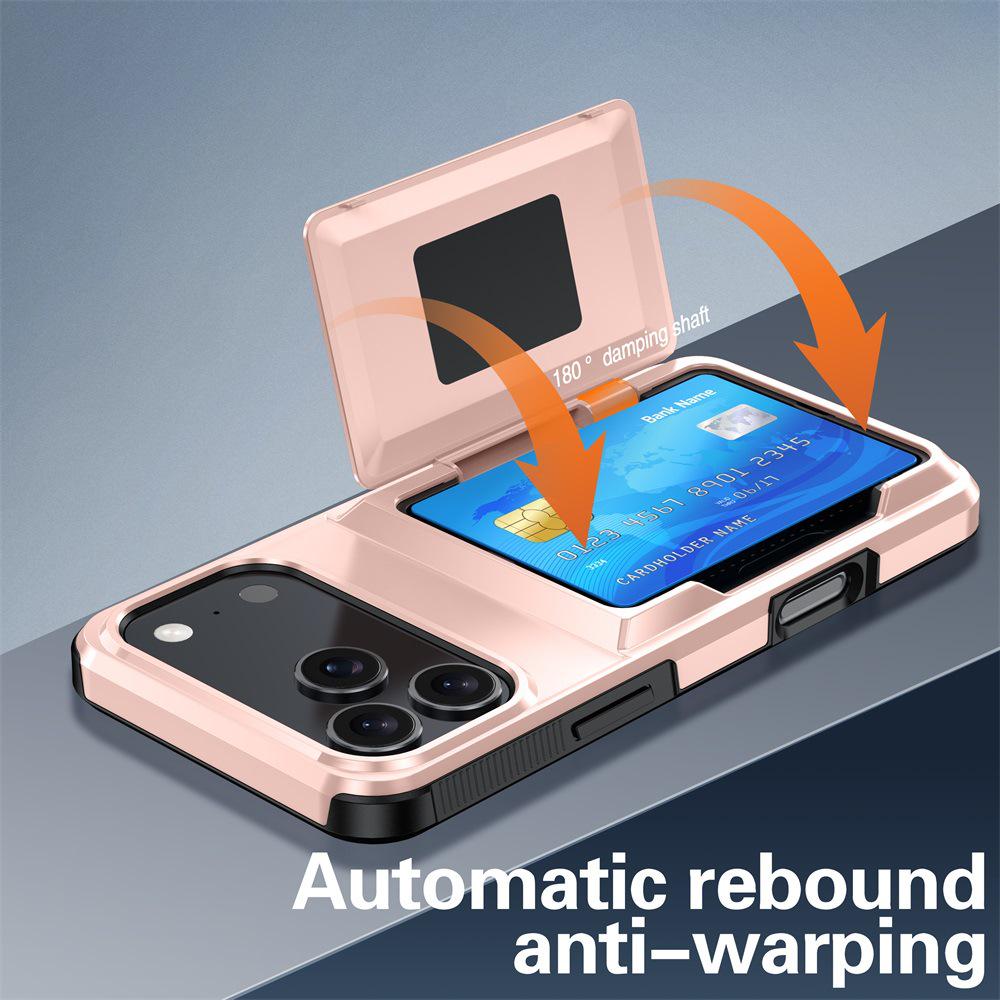 iPhone 17 Card Slot Flip Wallet Case, Drop-Proof Premium Protective Cover for iPhone 14/15/16 Plus
