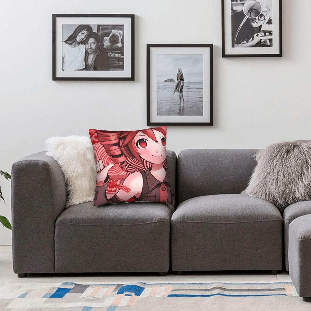 Kasane Teto Square Pillow Case Anime Vtuber Cushion Cover Creative Zipper Decorative Pillowcase for Home 40x40cm