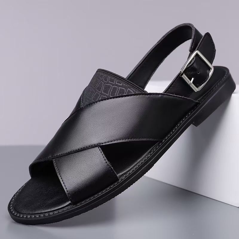 

Large size sandals men wear extra large size fashion leopard print sandals casual breathable non-slip versatile beach shoes men 38