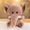 Mini Forest Animals Stuffed Plush Toy Sitting Lion Tiger Elephant Monkey Leopard Giraffe Doll Keychain For Kid Birthday Gifts