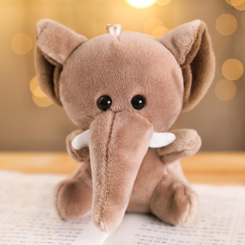 Mini Forest Animals Stuffed Plush Toy Sitting Lion Tiger Elephant Monkey Leopard Giraffe Doll Keychain For Kid Birthday Gifts