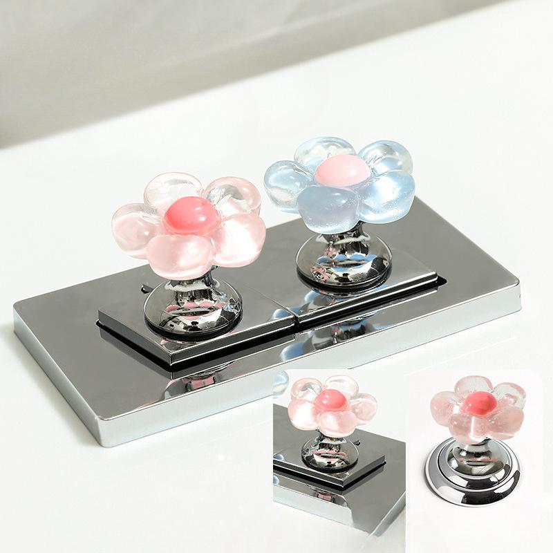 Copertura Pulsante Scarico WC a Forma di Fiore Carino Tipo a Pressione Maniglia Serbatoio Bidet Per Unghie Lunghe E Cura della Manicure