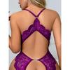 Women's Deep V Lace Babydoll Lingerie - Adjustable Teddy & Sheer Design, (Black/Red/Purple) | Sensual Nightwear