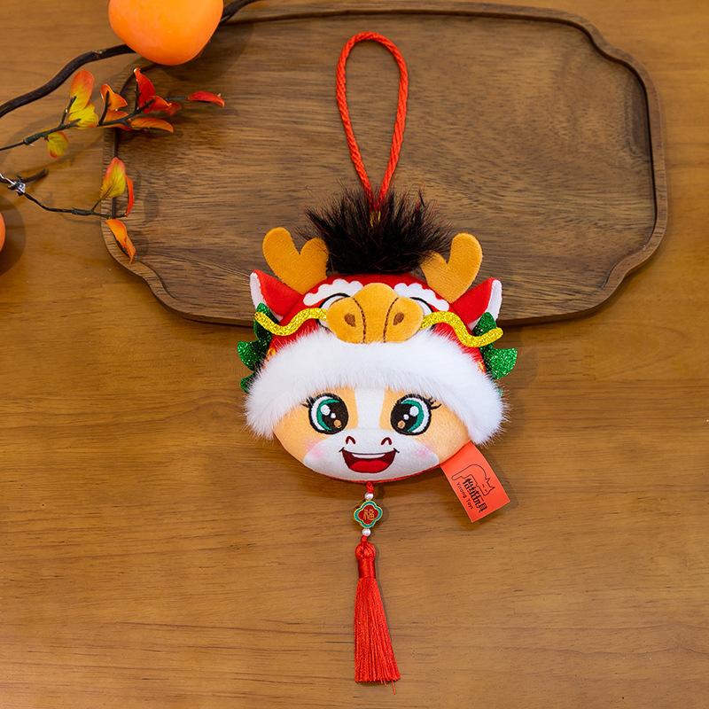 Dragon Horse Spirit Year of the Horse Mascot Pony Doll Zodiac Horse Plush Toy Tang Suit Horse Doll New Year's Gift