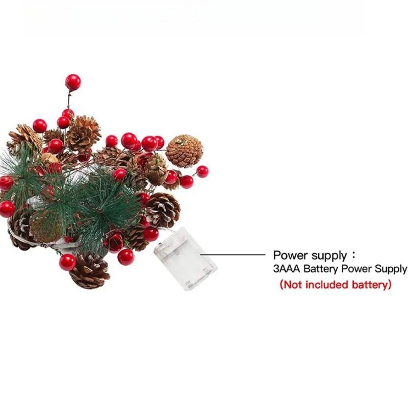 Christmas LED String Light Outdoor Waterproof Pine Cone Light Battery Box LED Copper Wire Fairy Garland Patio Decorate Lamp