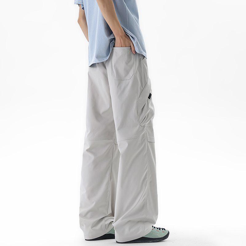 Men's Solid Color Wide Leg Work Pants