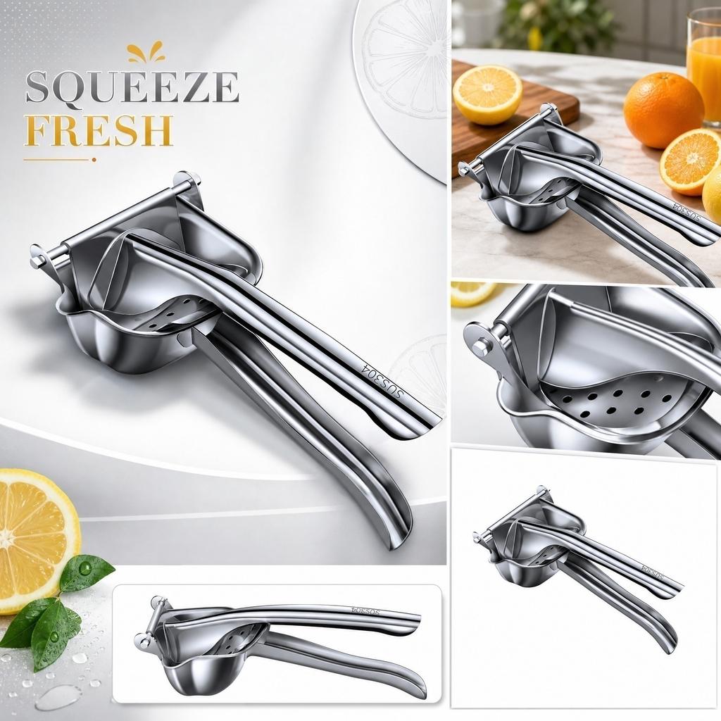 Stainless Manual Juicer, Hand Press Lemon Juicer for Orange , Easy Clean