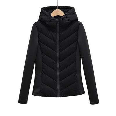 Women's Winter Vintage Black Slim-fit Padded Cotton Jackets Coat Fashion Hooded Long Sleeve Parkas Female Outerwear Top Clothing