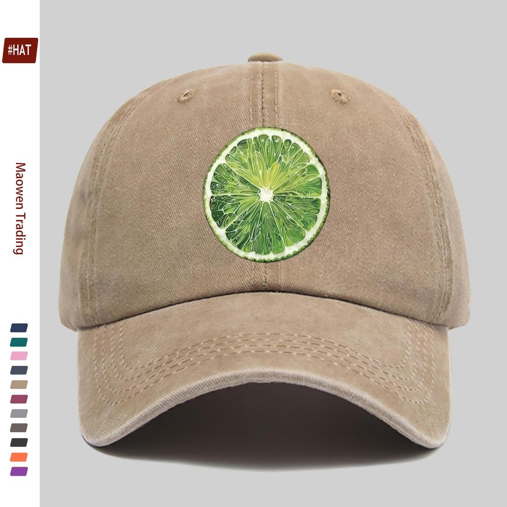 pc Cute Lemon Slice And Citrus Fruit Pattern Design Print Comfortable Lightweight Trucker Hat Adjustable Buckle Strap Washable