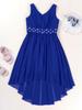 Kids Big Girl Sleeveless Pleated Chiffon Flower Wedding Bridesmaid Formal Party Dress First Communion Dress