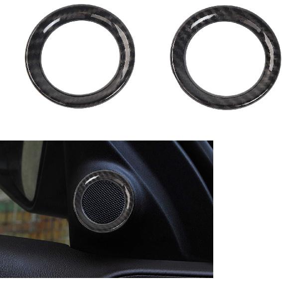 CheroCar Front Door Speaker Cover for Jeep Grand Cherokee 2011-2020,Carbon Fiber Grain