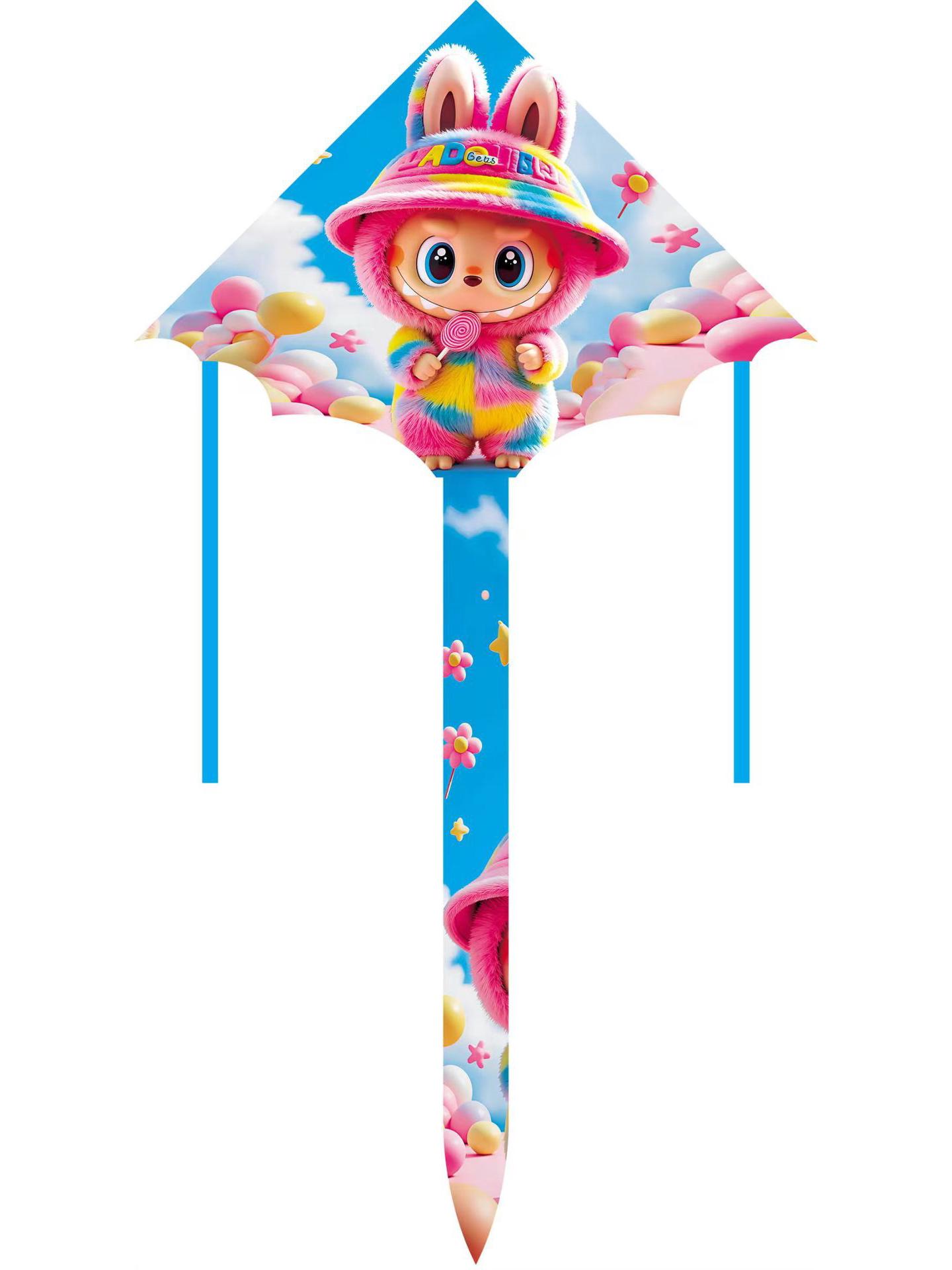 Curved Edge Cartoon Animal Kite for Kids and Adults - Easy to Fly in Light Breeze